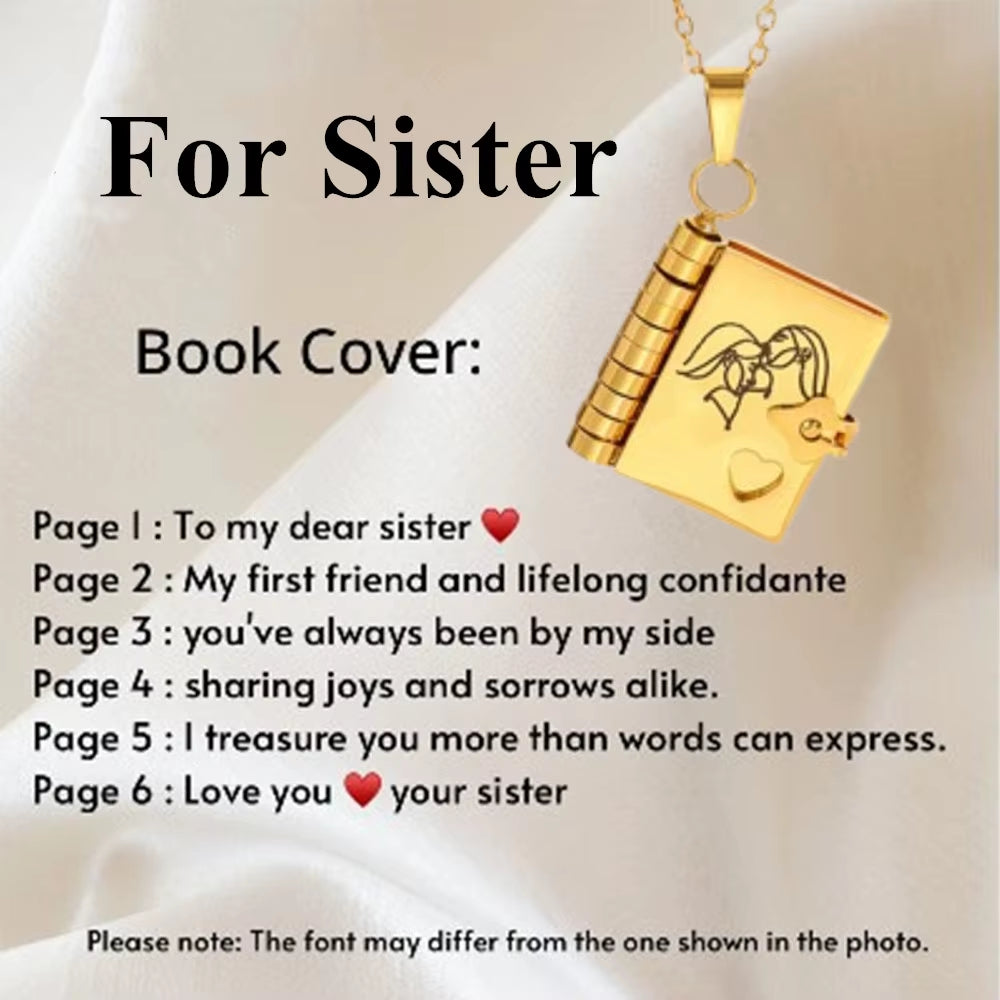 Openable Book Locket Necklace