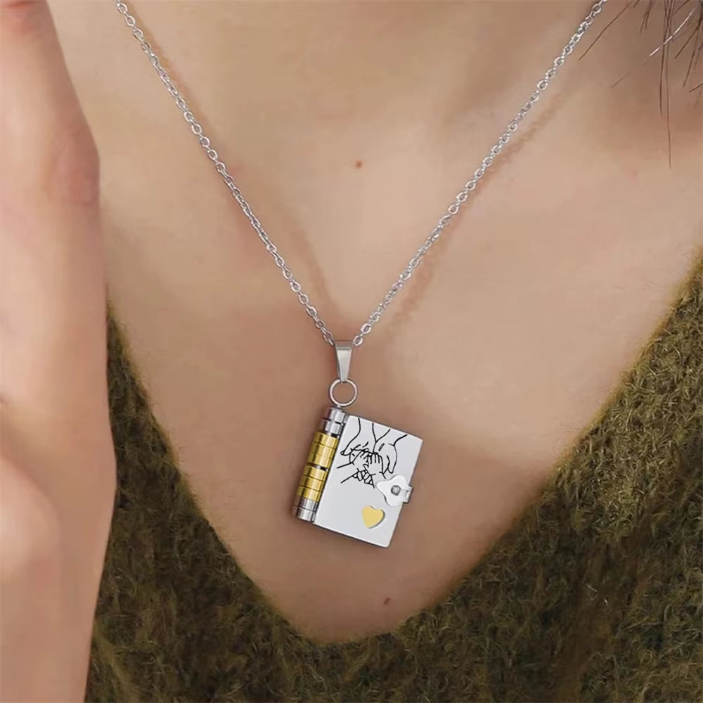 Openable Book Locket Necklace