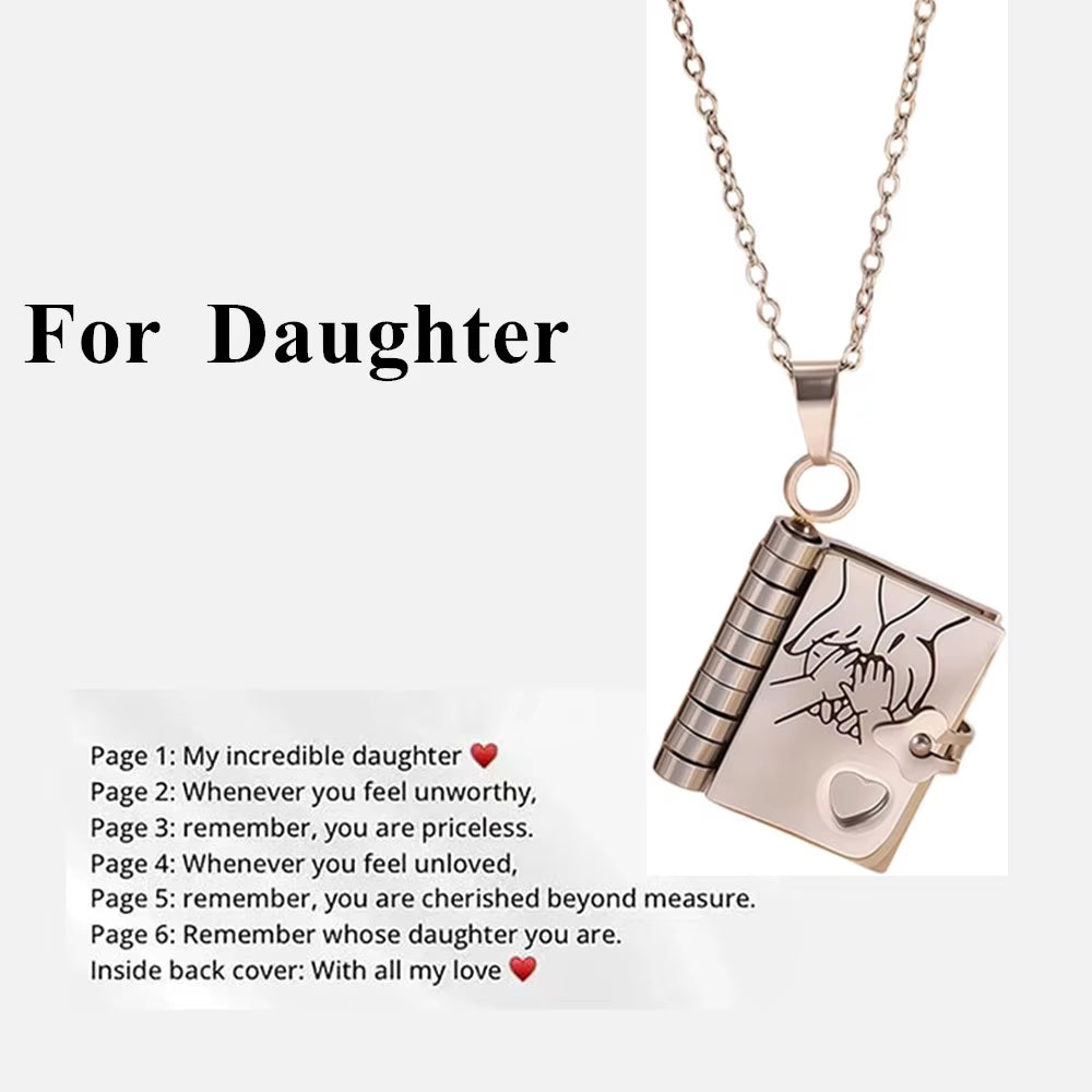 Openable Book Locket Necklace