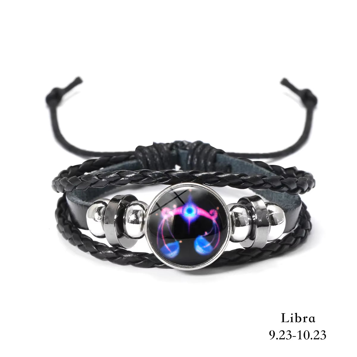 Zodiac Sign Luminous Leather Bracelet