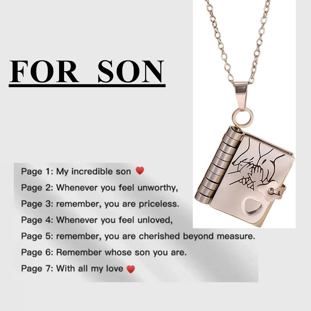 Openable Book Locket Necklace
