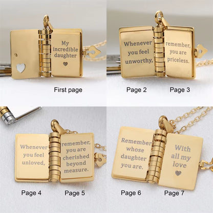 Openable Book Locket Necklace