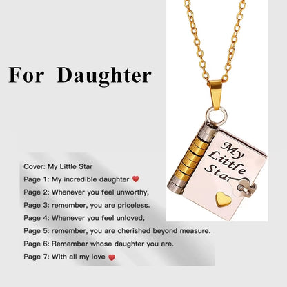 Openable Book Locket Necklace
