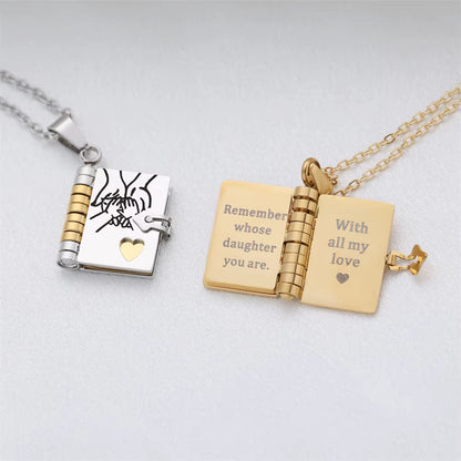 Openable Book Locket Necklace