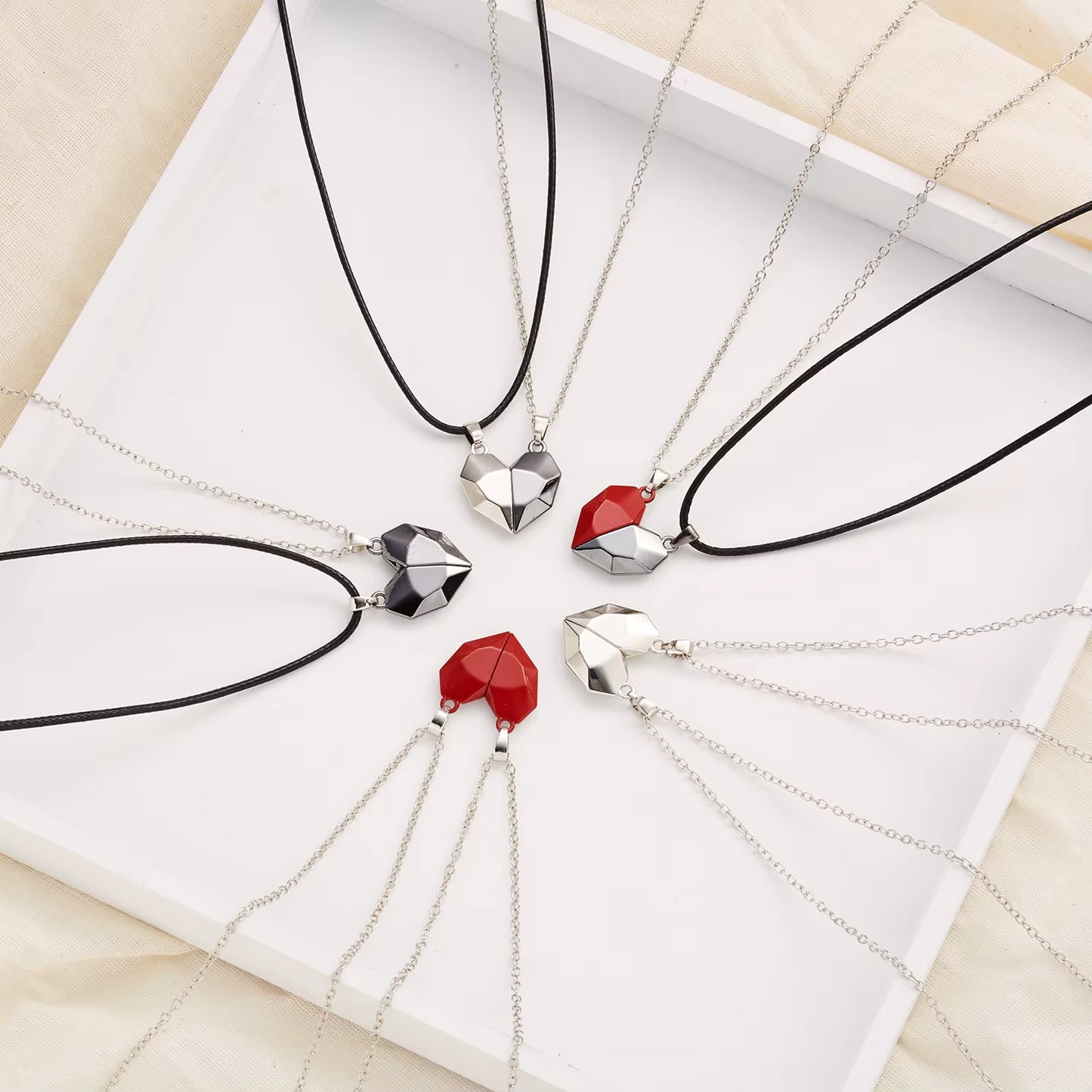 Magnetic Heart Couple Necklaces