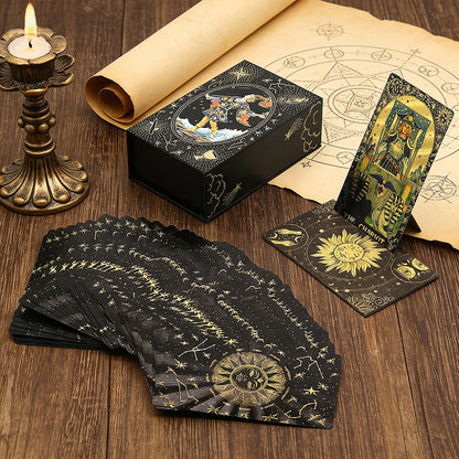 Transform Your Tarot Experience with Our Premium Golden Foil Card Set & Elegant Wooden Stand! ✨🔮