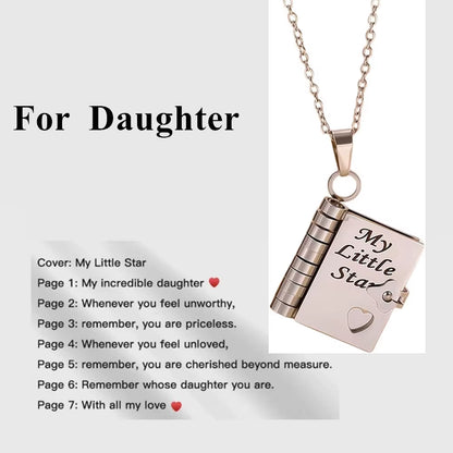 Openable Book Locket Necklace
