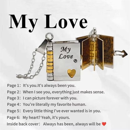 Openable Book Locket Necklace