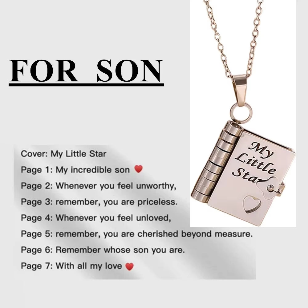 Openable Book Locket Necklace