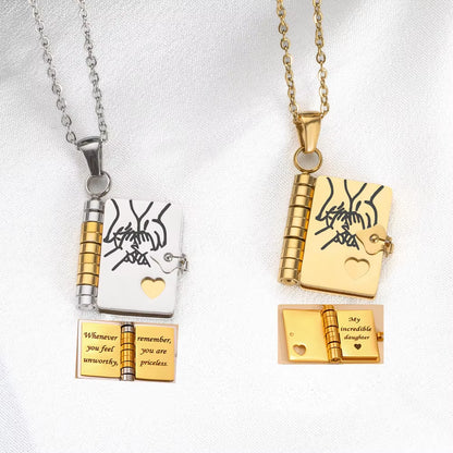 Openable Book Locket Necklace