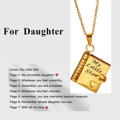 Openable Book Locket Necklace